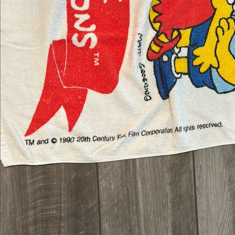 Vintage 1990s The Simpsons Family Beach Towel